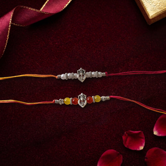 Premium Silver Ganesh Bhai Rakhi Collection