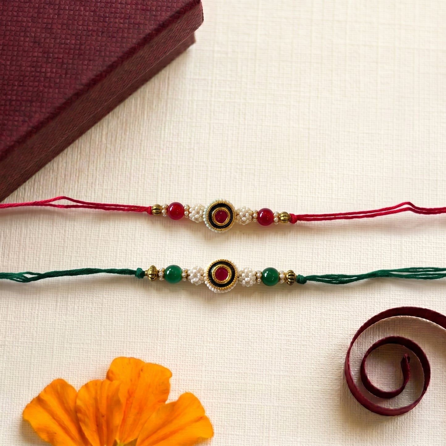 Premium Pearl Stone Bhai Rakhi Collection