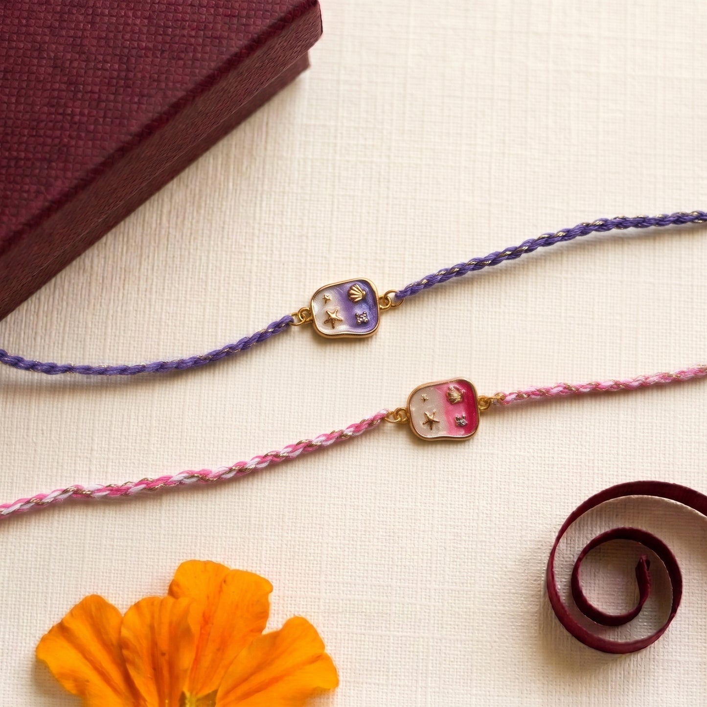 Pastel Shell Charm Rakhi