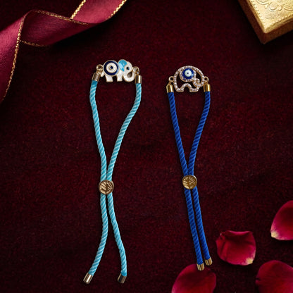 Adjustable Evil Eye Elephant Rakhi Collection (Choose Your Design)