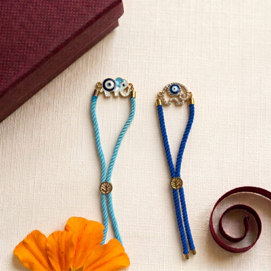 Adjustable Evil Eye Elephant Rakhi Collection (Choose Your Design)