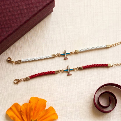 Aeroplane Charm Rakhi Bracelet Collection (Choose Your Color)