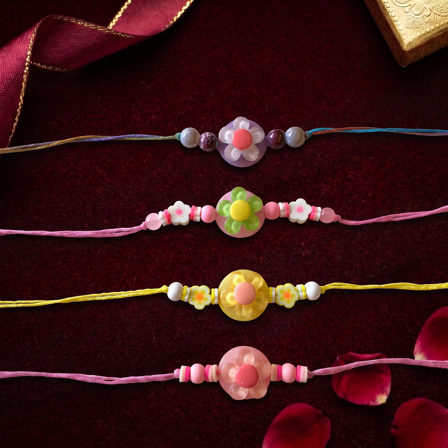 Colorful Floral Kids Rakhi Collection (Choose Your Design)